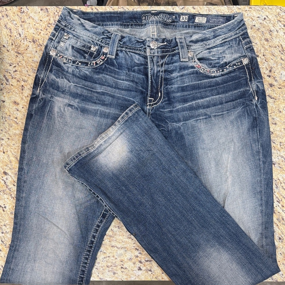 Miss Me Women's Blue Straight Leg Jeans